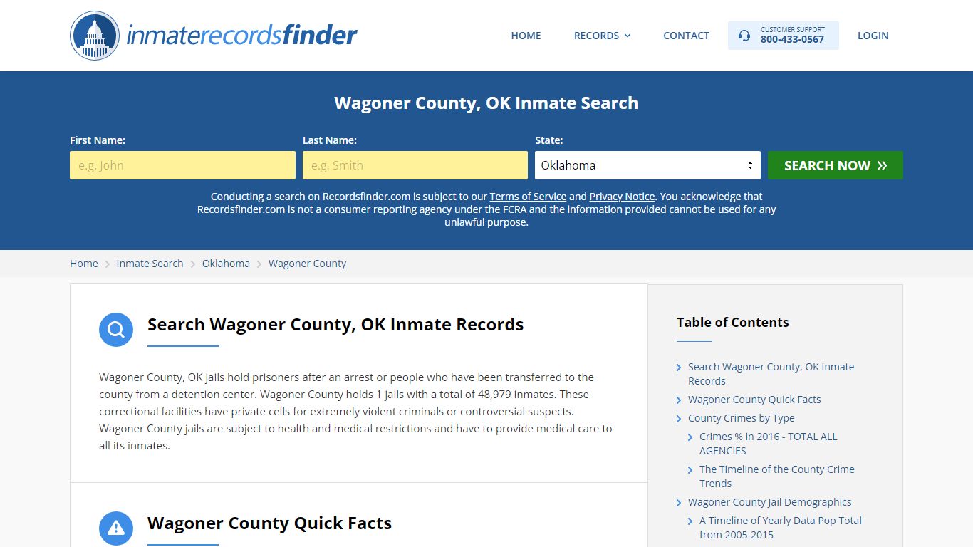 Wagoner County, OK Inmate Lookup & Jail Records Online